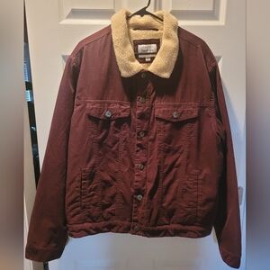 Goodfellow & Co Men's Maroon Jacket with Sherpa Collar